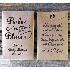seed packet baby shower favor baby in bloom favorfully